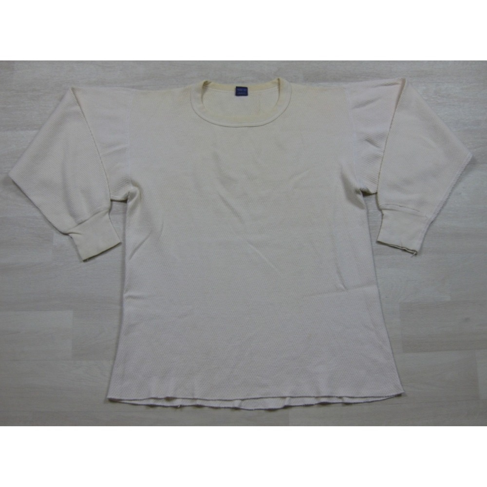 Vintage 70s K-Mart Thermal Shirt Men's (46) Long Sleeve Cotton Raschel USA